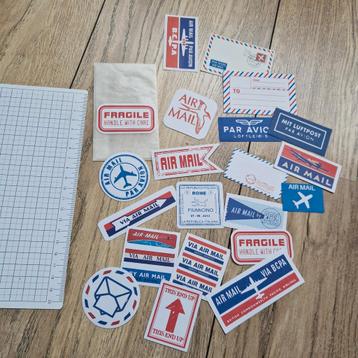 Airmail stickers, 20 st. beschikbaar voor biedingen