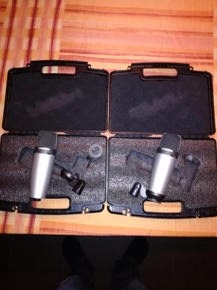 Te koop 2x samson microfoon, Audio, Tv en Foto, Luidsprekers, Gebruikt, Subwoofer, 120 watt of meer, Overige merken, Ophalen of Verzenden