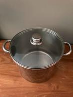 RVS Kookpan/soeppan met Glazen Deksel - Letz Chef, Gebruikt, Inductieplaat, Rvs, Ophalen