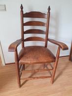 Eiken leunstoel, Huis en Inrichting, Stoelen, Ophalen, Gebruikt, Bruin, Eén
