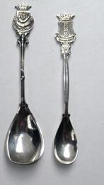 Twee decoratieve zilveren koffielepels, gekeurd., Antiek en Kunst, Ophalen of Verzenden, Zilver
