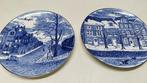 2 Delfts Blauw borden – Herfst & Winter – handwerk, Antiek en Kunst, Antiek | Wandborden en Tegels, Ophalen of Verzenden