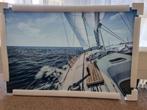 Glas Schilderij Zeilboot op Zee, Ophalen, Nieuw, Schilderij, 100 tot 125 cm