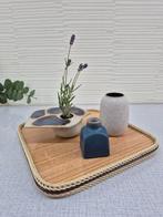 Set van 3 vintage vaasjes/ikebana. Blauw/offwhite keramiek., Ophalen of Verzenden, ., ., .