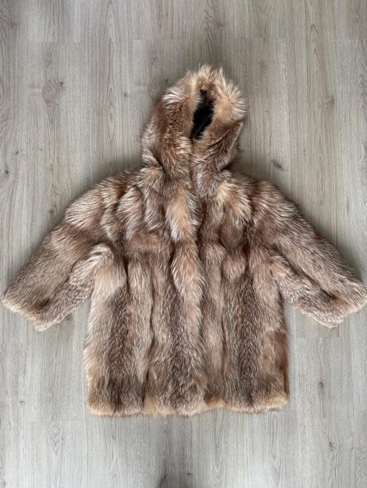 Bontjas | Vossenbont | Echt Bont, Kleding | Dames, Jassen | Winter, Gedragen, Maat 42/44 (L), Bruin, Verzenden