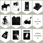 Sinterklaas slinger zwart wit printen, Sinterklaas printable, Verzenden, Nieuw