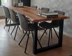 6 Grijze Eetkamerstoelen - Prima Staat!, Huis en Inrichting, Stoelen, Ophalen, Gebruikt, Grijs, Vijf, Zes of meer stoelen