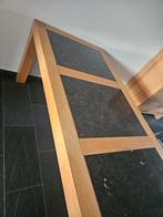 Eiken eettafel met leisteen, Ophalen, Eikenhout, 200 cm of meer, 50 tot 100 cm