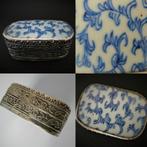 Djokja zilveren snuifdoos Chinees porselein snuiftabak, Antiek en Kunst, Ophalen of Verzenden