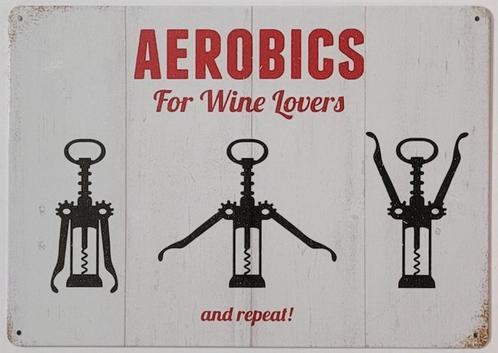 Wine aerobics wijn reclamebord van metaal wandbord decoratie, Huis en Inrichting, Woonaccessoires | Tekstborden en Spreuken, Nieuw