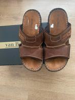 1x kort gedragen lederen heren slippers!, Ophalen of Verzenden, Zo goed als nieuw, Zwart