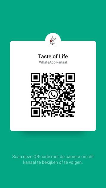 WhatsApp-kanaal – Taste of Life!  beschikbaar voor biedingen