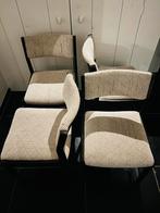 4 Cees Braakman Pastoe stoelen design vintage zwart beige, Ophalen, Zo goed als nieuw, 75 tot 100 cm