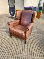 Vintage schaapsleren fauteuil., Gebruikt, Leer, Ophalen