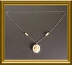 Zilveren ketting met gesneden roosje, Sieraden, Tassen en Uiterlijk, Antieke sieraden, Ophalen of Verzenden, Zilver, Ketting