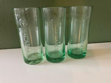 3 Groene Bacardi Longdrink Glazen beschikbaar voor biedingen
