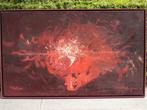 'Vibrations' abstract tachisme gesigneerde olieverf sixties , Ophalen