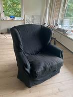 Zwarte fauteuil, Ophalen, Minder dan 75 cm, Zo goed als nieuw, 75 tot 100 cm