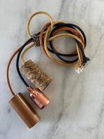 Vintage Hanglamp Koper & Kurk, Gebruikt, Ophalen of Verzenden, Minimalistisch, retro, Metaal