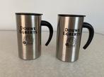 2 Douwe Egberts Thermomokken - Warmhoudmokken, Overige materialen, Gebruikt, Ophalen of Verzenden, Overige stijlen
