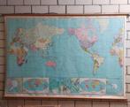 Grote Wereld Schoolkaart 210 x 147cm, Antiek en Kunst, Antiek | Schoolplaten, Aardrijkskunde, Ophalen