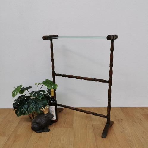 Vintage antieke houten handdoekenrek badkamer rek, Huis en Inrichting, Badkamer | Badkamermeubels, Gebruikt, Spiegelkast, Minder dan 100 cm
