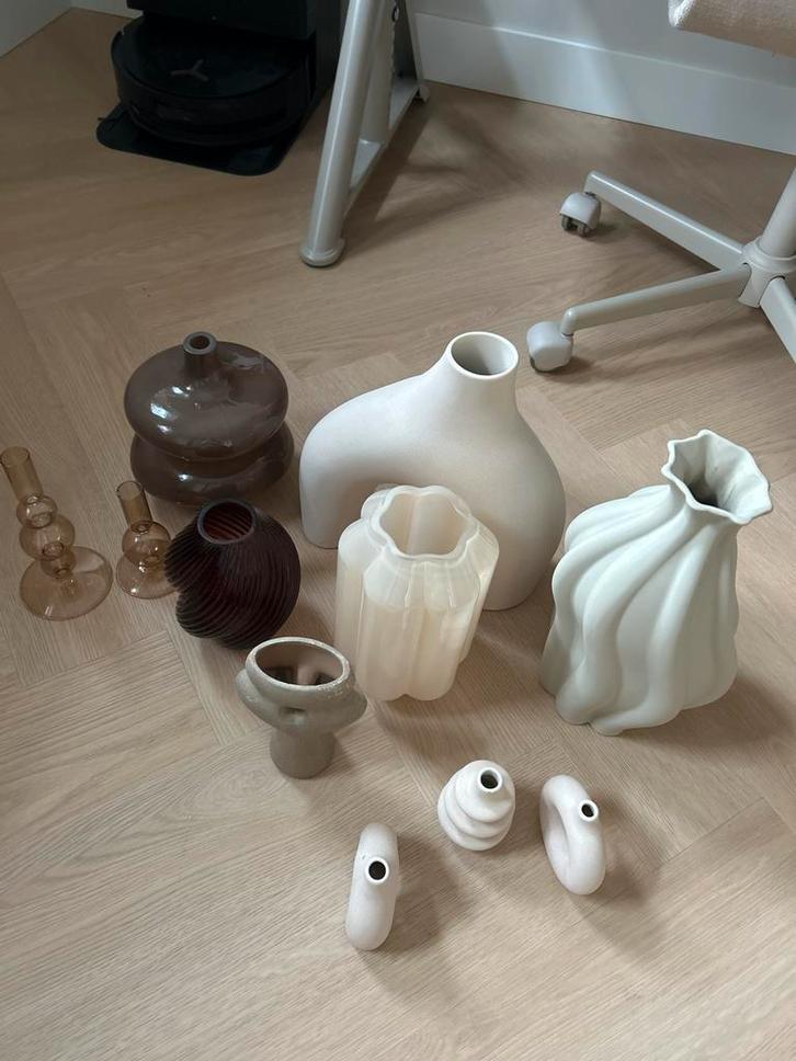 Japandi woondecoratie set - H&M, Westwing, Hema, Huis en Inrichting, Woonaccessoires | Vazen, Zo goed als nieuw, Wit, Minder dan 50 cm