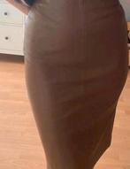 Leren Bruine Schitterende Lange Rok maat M, Kleding | Dames, Rokken, Maat 38/40 (M), Bruin, Verzenden, Zo goed als nieuw