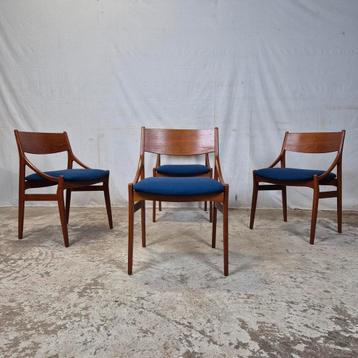 Vestervig Eriksen, vintage jaren 60 Deense eetkamerstoelen beschikbaar voor biedingen