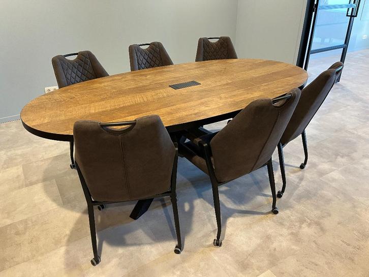 6x Stoel Army Antraciet, Huis en Inrichting, Stoelen, Zo goed als nieuw, Vijf, Zes of meer stoelen, Metaal, Stof, Grijs, Ophalen