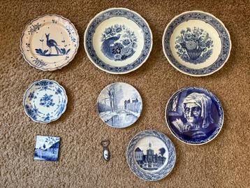 Diverse Delfts blauw + 3 delig kaststel beschikbaar voor biedingen