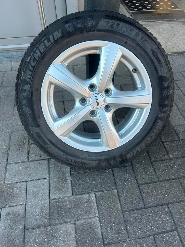 Audi A5 Michelin Winterbanden met Rial Velg - 16 inch, Auto-onderdelen, Banden en Velgen, Banden en Velgen, Winterbanden, 16 inch