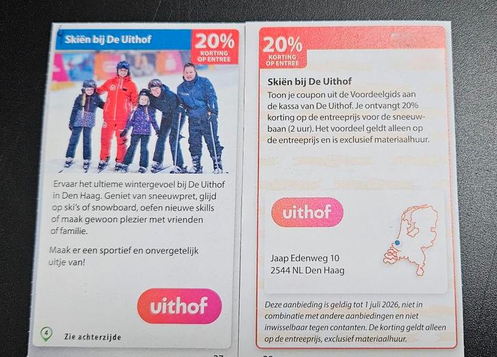 Skiën bij De Uithof 20% kortingsbon, Tickets en Kaartjes, Kortingen en Cadeaubonnen, Drie personen of meer