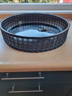 Mooie grote zwarte schaal glas touw, Ophalen, Overige materialen, Gebruikt, Schaal
