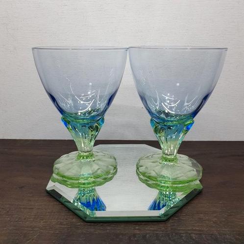2 Bormioli Rocco Bahia glazen,  Handgemaakt uit Italië, Antiek en Kunst, Antiek | Glas en Kristal, Ophalen of Verzenden