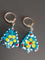 Lampwork Oorbellen met verzilverde oorhaakjes #37755, Hangers, Nieuw, Glas, Verzenden
