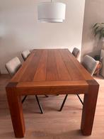 Massief walnoot houten eettafel, Ophalen, Modern klassiek, 200 cm of meer, 50 tot 100 cm