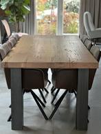 Zeer mooie Eiken eettafel 240x100 - super mooi bewerkt blad, Huis en Inrichting, Tafels | Eettafels, Ophalen, Gebruikt, 100 tot 150 cm
