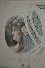 frankrijk 1907 vrouw lang haar art nouveau art deco, Verzamelen, Ansichtkaarten | Themakaarten, Gelopen, Overige thema's, Ophalen
