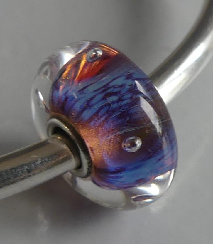 Trollbeads LUCHTBELLEN IN HET MAANLICHT, Sieraden, Tassen en Uiterlijk, Bedels, Zo goed als nieuw, Trollbeads, Glas of Kristal