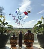 Boeket klaproos bloem blad steel glas in lood tiffany tak, Ophalen of Verzenden, Nieuw