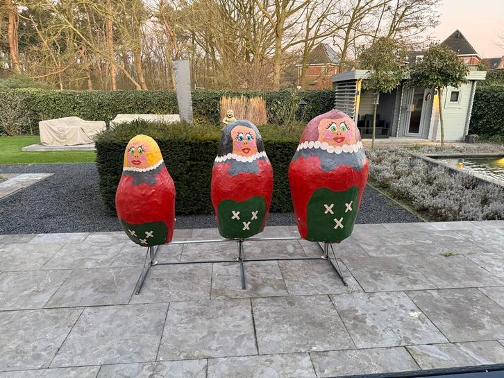 Carnavals Matroesjka Poppen, Tuin en Terras, Tuinbeelden, Gebruikt, Overige typen, Kunststof, Ophalen