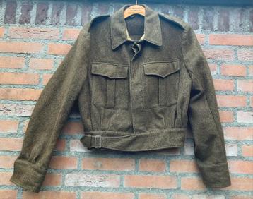 REAL VINTAGE 50's 60's Khaki wollen leger bomber jas S  / M  beschikbaar voor biedingen