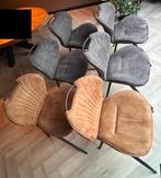 Te koop 6 eetkamerstoelen - 2 cognac, 4 antraciet, Huis en Inrichting, Tafels | Eettafels, Ophalen, Gebruikt, 50 tot 100 cm, Metaal