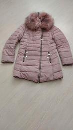 Zgan mooie oud rosé winterjas met nep bontkraag, Ophalen of Verzenden, Zo goed als nieuw, Maat 38/40 (M), Roze