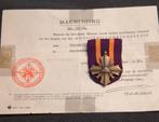 Mobilisatiekruis 1939 met oorkonde op naam, Ophalen of Verzenden, Landmacht, Nederland, Lintje, Medaille of Wings