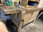 Beuken houten timmermans werkbank, Doe-het-zelf en Verbouw, Werkbanken, Ophalen, Gebruikt, 170 cm of meer, Bankschroef