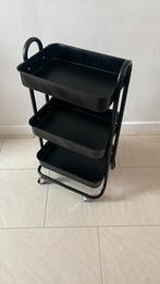 Rek op wielen zwart 98 cm hoog, Ophalen of Verzenden, Zo goed als nieuw