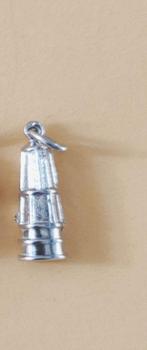 Zilveren bedel kettinghanger vuurtoren voor bedelarmband, Ophalen of Verzenden, Zilver