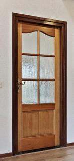 Opdekdeur met glas inzet (binnen-glasdeur), Ophalen, Binnendeur, 200 tot 215 cm, Glas